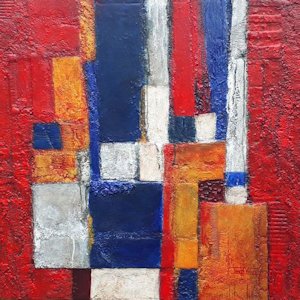 abstract tafereel acryl op doek