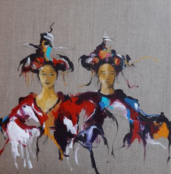 expressionistisch acrylverf schilderij