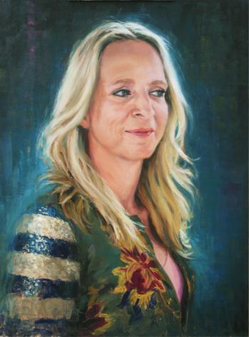 Floortje Dessing portret olieverf schilderij op paneel