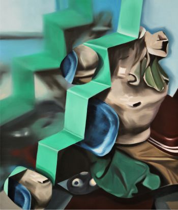 on hold schilderij van Mirjam Vreeswijk