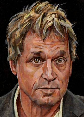 Portret van Jeroen Pauw in acrylverf