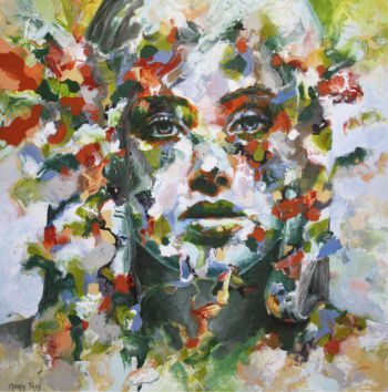 modern schilderij portret vrouw