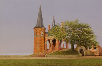 Sneek Waterpoort acrylverf schilderij op hardbord